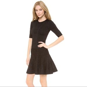 Black Herve Leger Clara Drop Waist Dress Sz XS